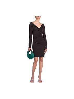 BOTTEGA VENETA Brown Faux Wrap V-neck Sheath Dress Size Large NWT